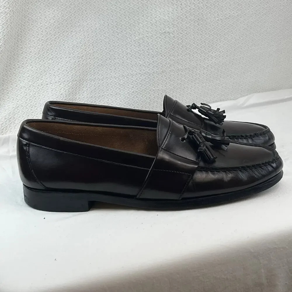Cole Haan Men’s 9.5M Burgundy Tassel Loafers Leather Dress Shoes Made in India